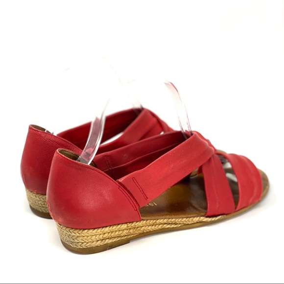 Eric Michael Red Leather Sandals - Picture 3 of 6